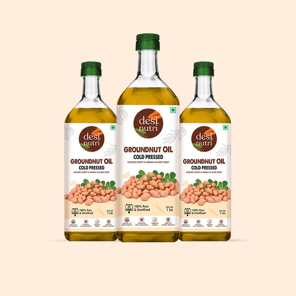 Cold Pressed Groundnut Oil Pack of 3 - 1 Ltr Each