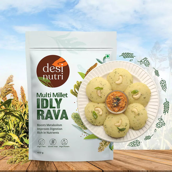 Multi Millet Idly Rava Combo Pack of 4 – 450gms Each (Buy 4 Get 25% Free)