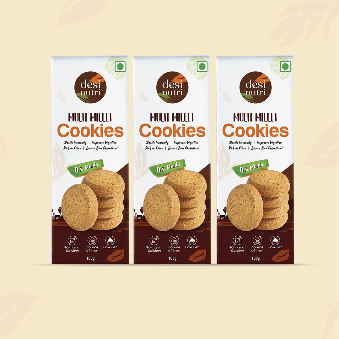 Multi Millet Cookies Pack of 3 – 100gm Each