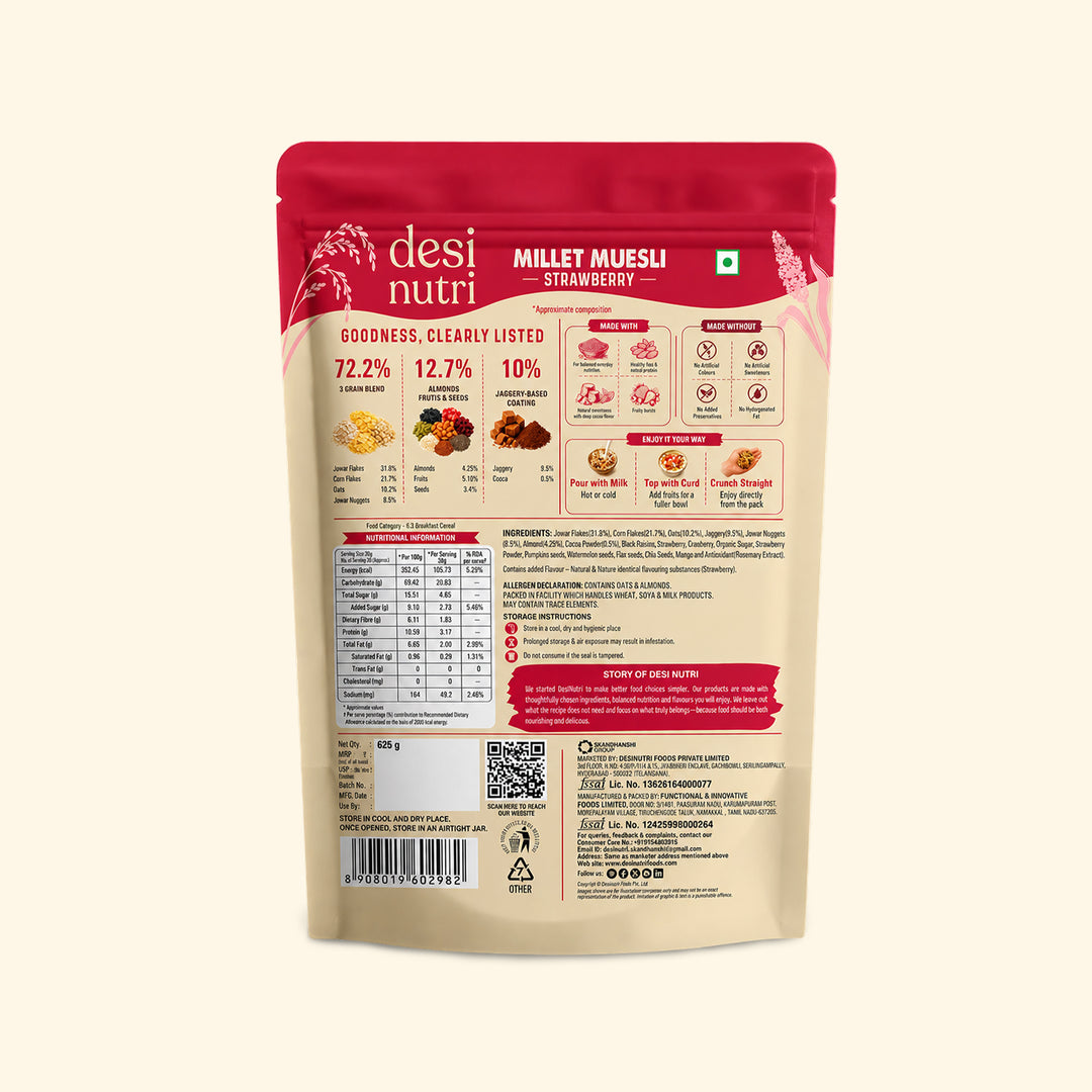 Millet Muesli Strawberry Flavour - 625g