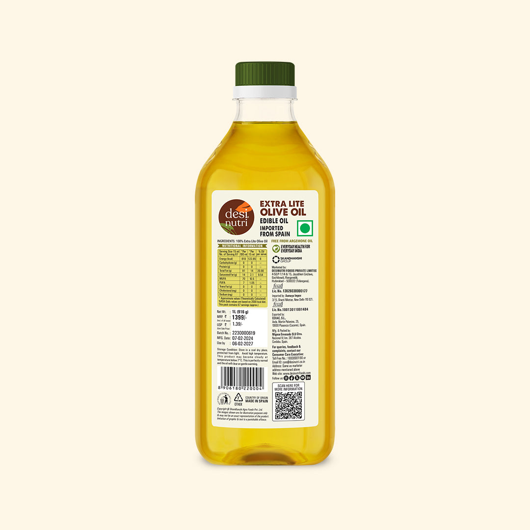 Edible Oils Combo Pack (Olive Oil, Cold Pressed Coconut Oil & Groundnut Oil) - Each 1L