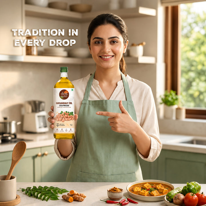Edible Oils Combo Pack (Olive Oil, Cold Pressed Coconut Oil & Groundnut Oil) - Each 1L