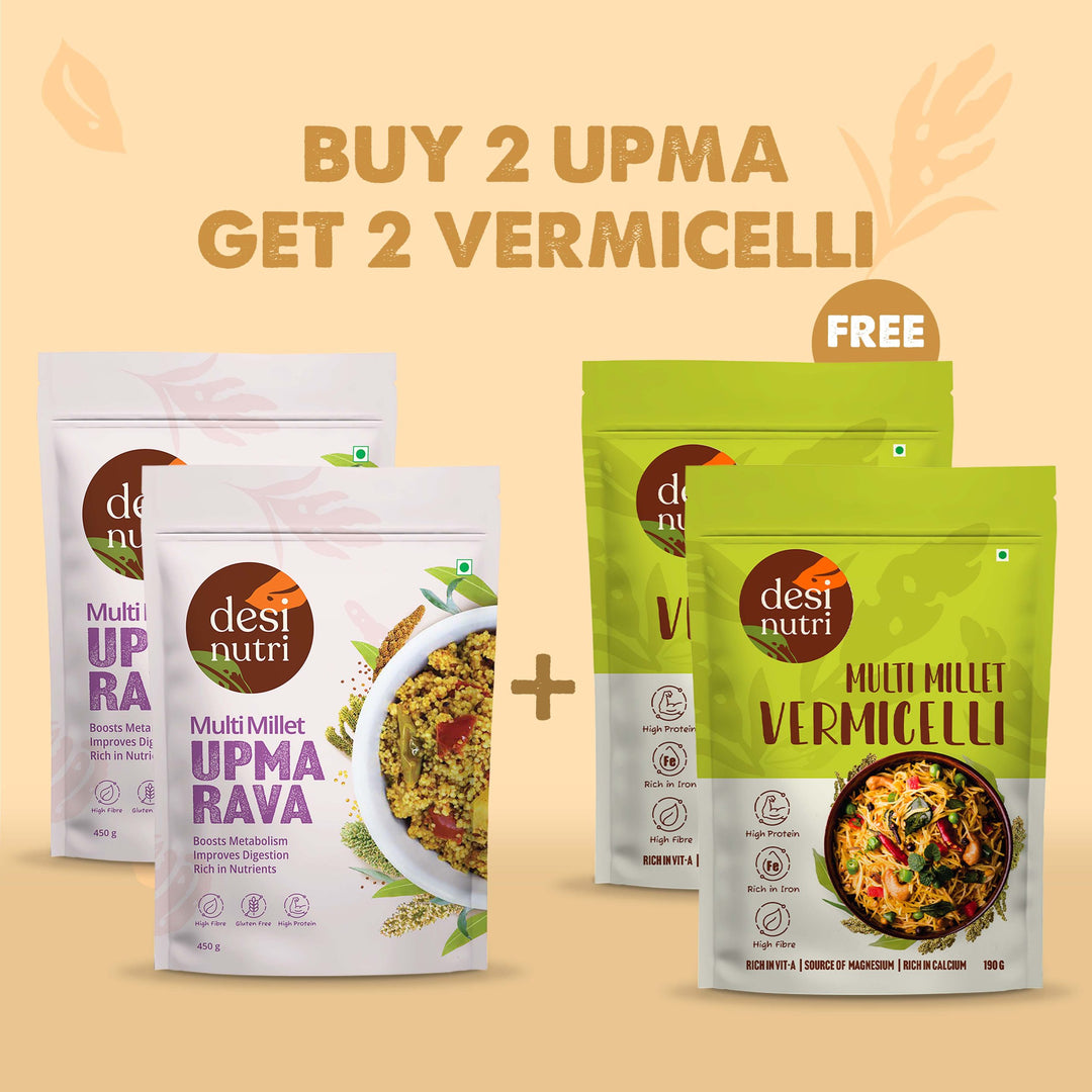 Multi Millet Upma Rava Pack of 2 & Get 2 Vermicelli Free