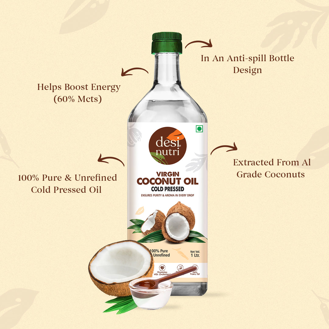 Virgin Coconut Oil (Cold Pressed) – 100% Pure & Unrefined | 1 Litre