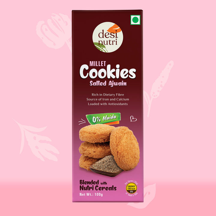 Millet Ajwain, Palm Jaggery, Cookies Combo Pack – 100gm Each