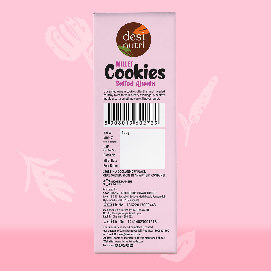 Millet Cookies Salted Ajwain – 100gm