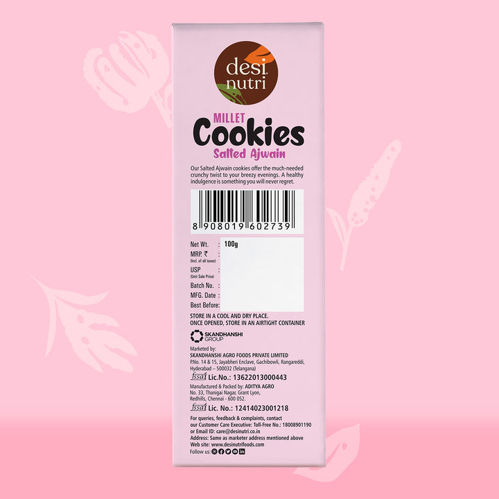Millet Cookies Salted Ajwain – 100gm