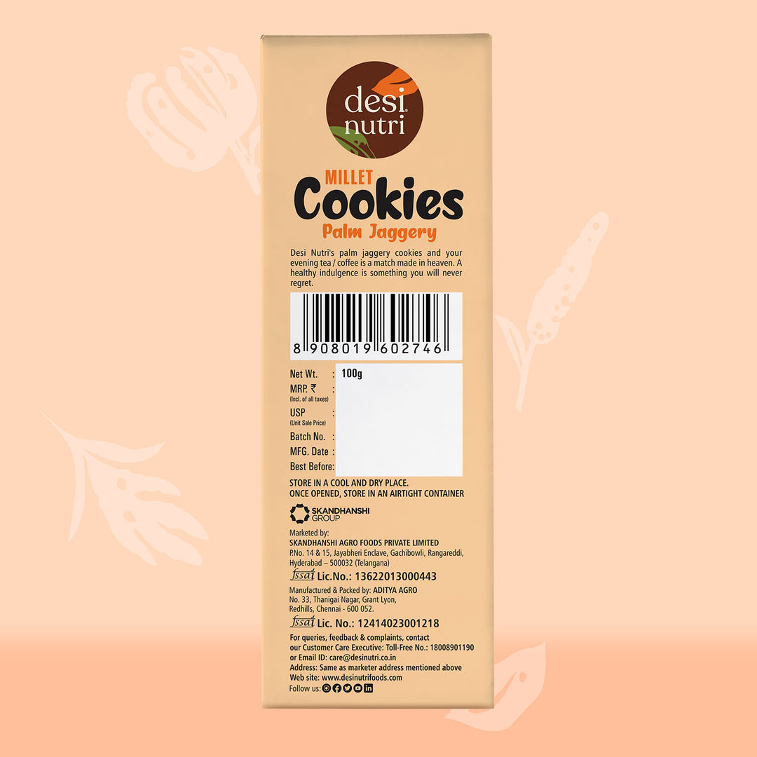 Millet Cookies Palm Jaggery Pack of 3 – 100gm Each