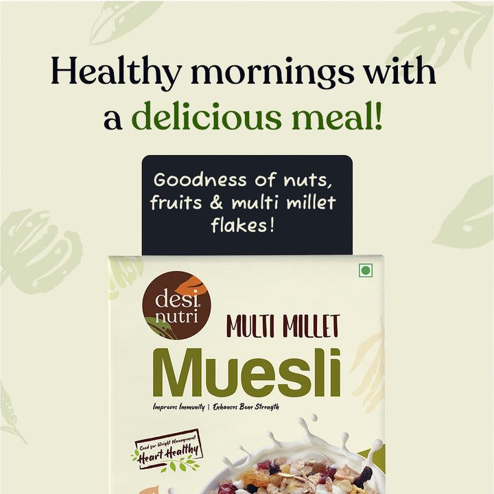 Multi Millet Muesli – 450gm (Improves Immunity, Bone Strength, Weight Management)