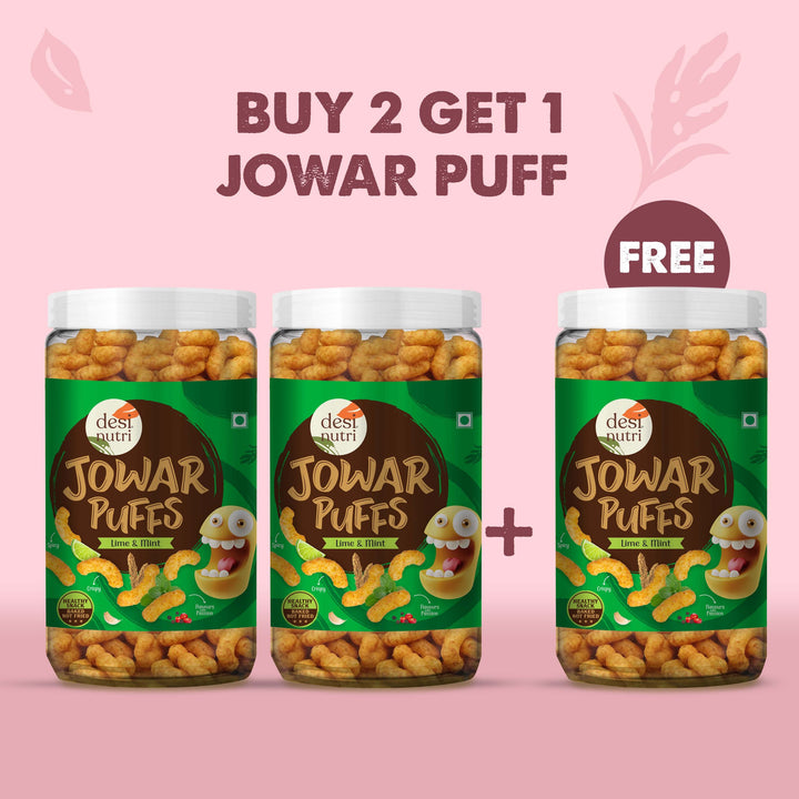 Multi Millet Jowar Puffs Lime & Mint Pack of 3 – 60gm