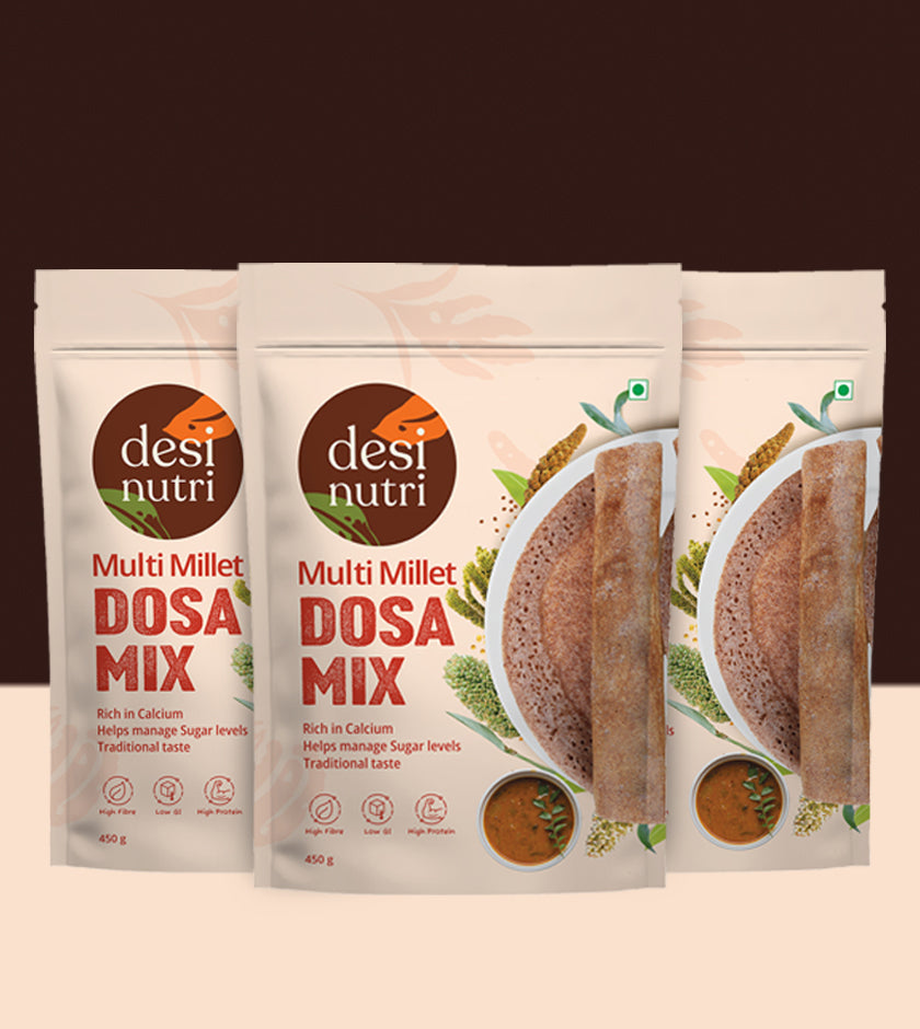 Multi Millet Dosa Mix Combo Pack of 3- 450gms Each (Buy 2 Get 1 Free)