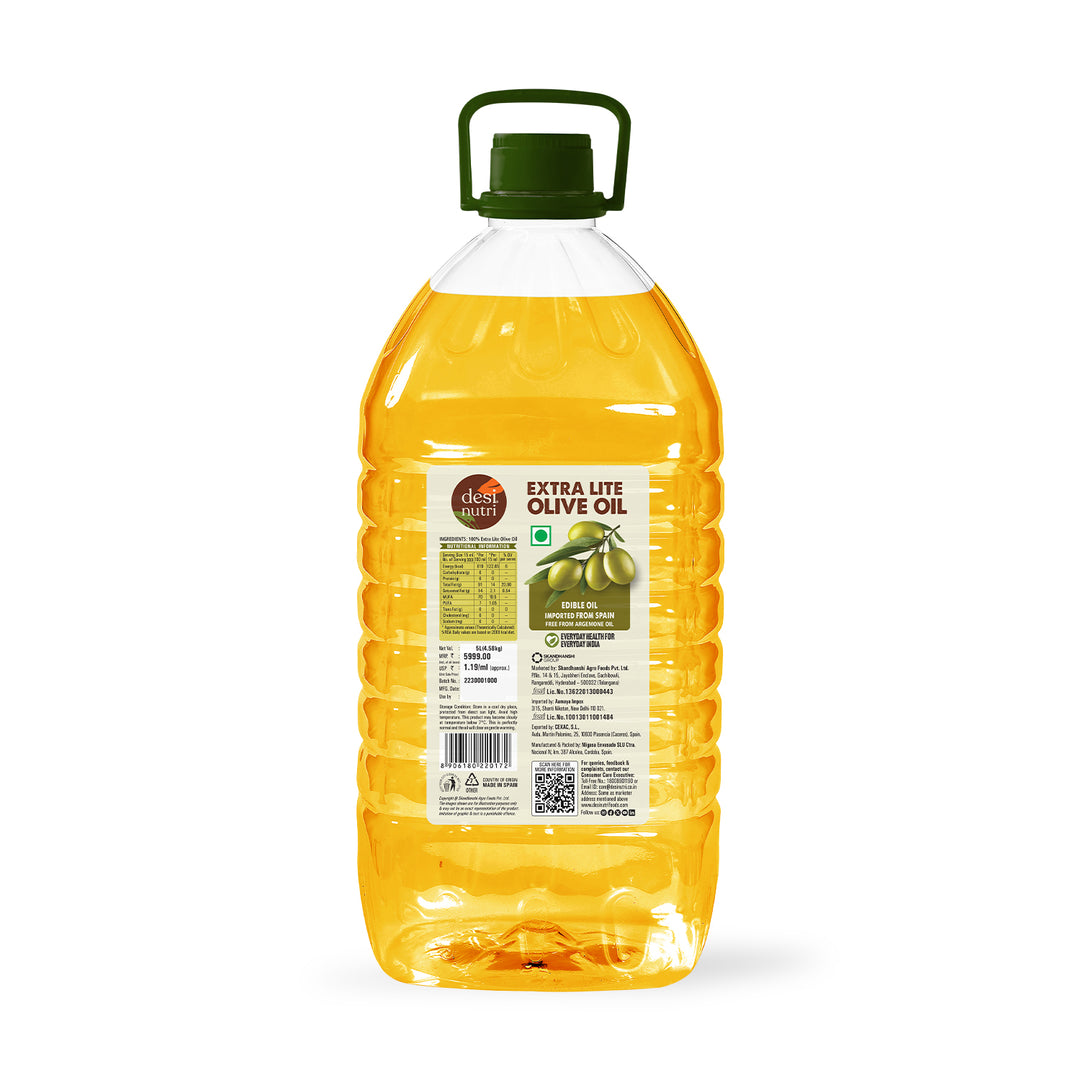 Extra Lite Olive Oil – 5 Litre | Light Taste, High Smoke Point