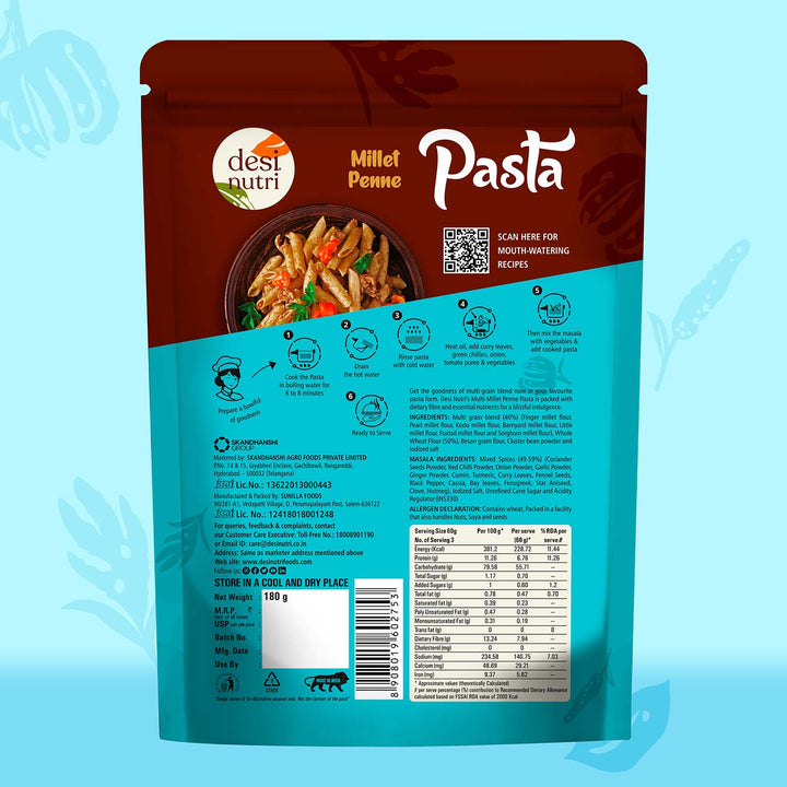Multi Millet Noodles Pack of 3 and Get 1 Penne Pasta Free