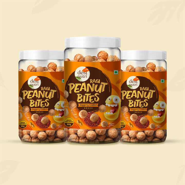 Ragi Peanut Bites Jaggery Coated Pack of 3 – 80gm Each